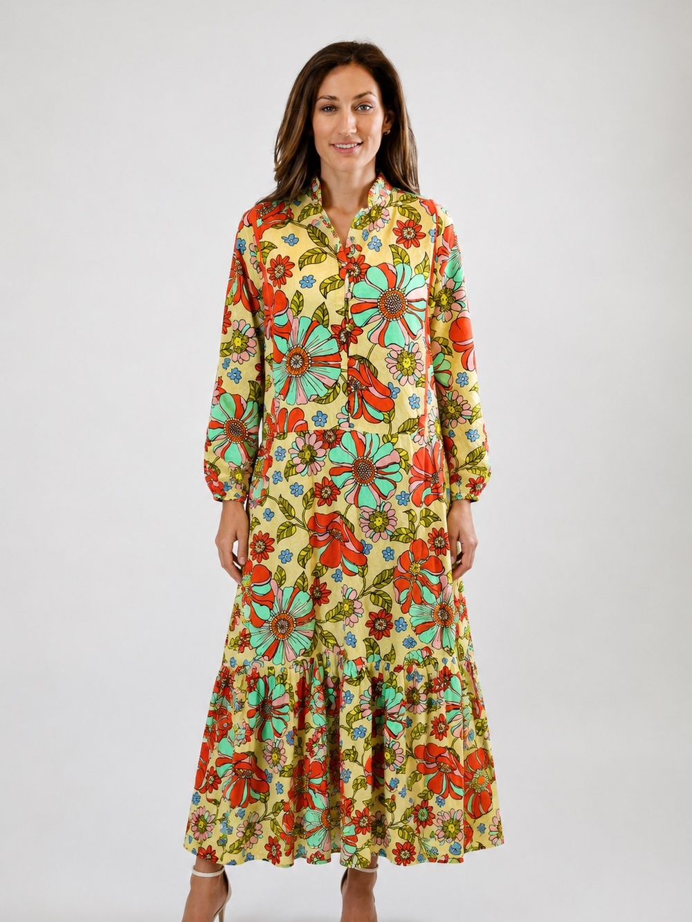 Victoria Dunn Floral Maxi Dress – Size Large